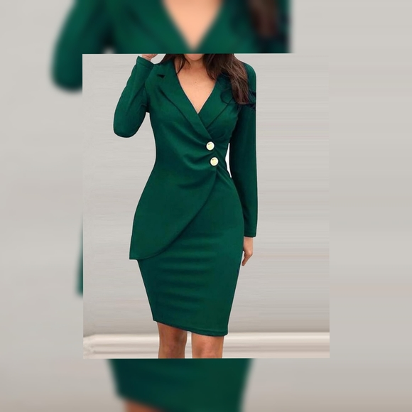 Amazon Dresses & Skirts - 💎 Forest Green Long Sleeve Blazer Dress💎